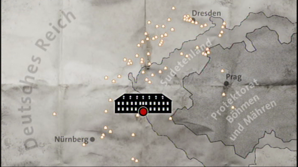 Karte - Konzentrationslager Flossenbürg als Mittelpunkt eines weit verzweigten Lagersystems | Bild: BR