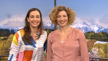 Sendung vom 08.03.2024: Moderatorin Andrea Lauterbach und Bergführerin und Wanderexpertin Nina Schlesener | Bild: BR